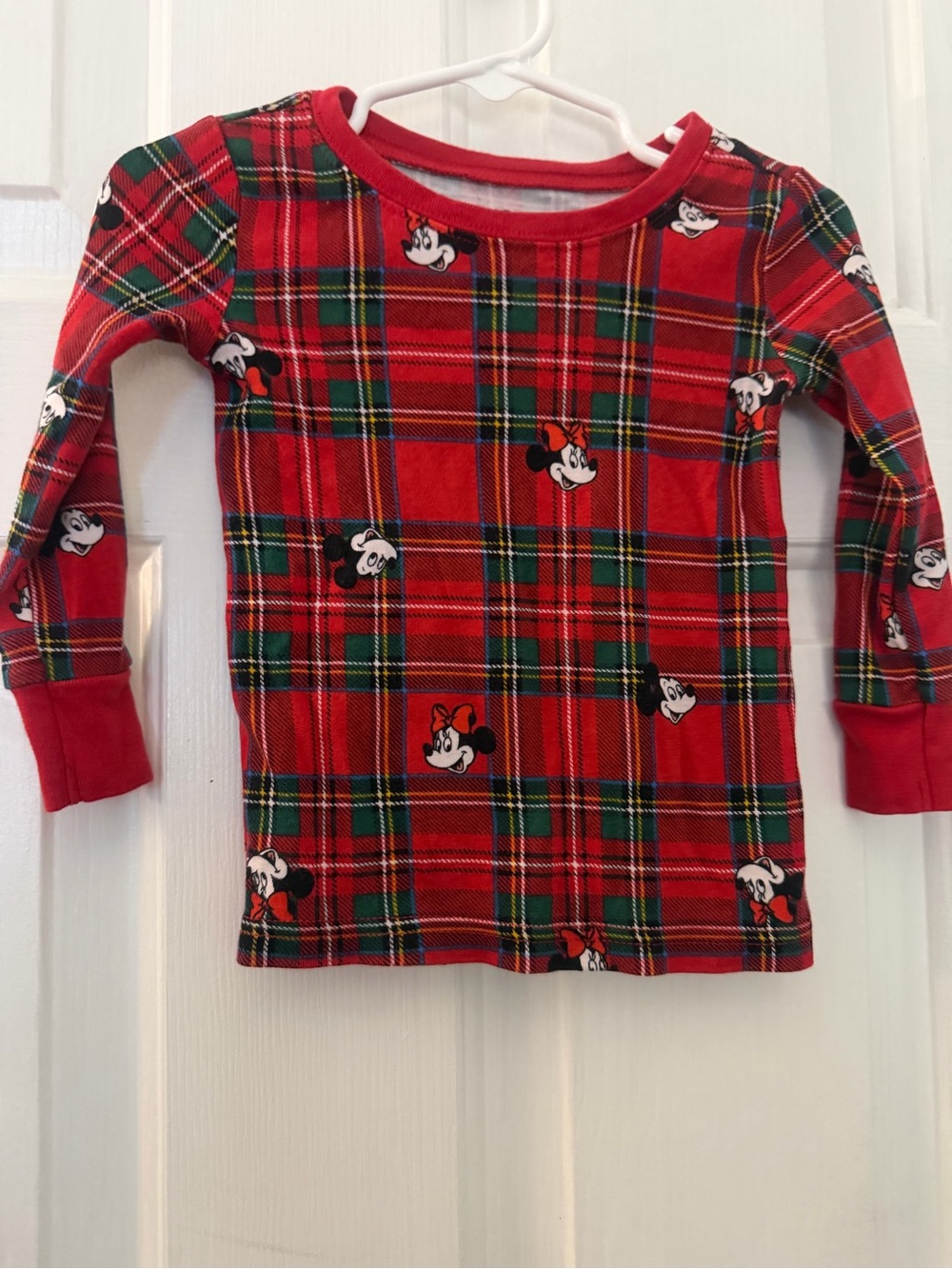 Old Navy Disney Minnie Mouse Christmas Plaid Pajama Top 18-24M